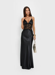 Klairee Lace Maxi Dress Black