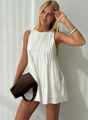 Dreamboat Pleated Mini Dress White