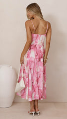 Dallas Midi Dress - Pink Floral