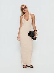 Sakiri Halter Maxi Dress Cream