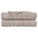 Organic Cotton Cable Knit Throw - DelaraHome