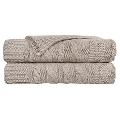 Organic Cotton Cable Knit Throw - DelaraHome