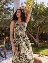 Sleeveless Shirred Dress