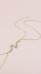 Rhinestone Snake Body Chain - Silver