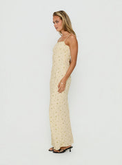 Alliza Square Neck Maxi Dress Yellow Floral