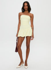 Mousse Strapless Mini Dress Lemon