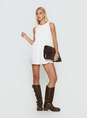 Dreamboat Pleated Mini Dress White