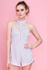 Billie Sexy Lace Romper Grey