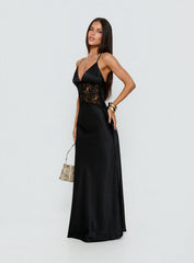 Klairee Lace Maxi Dress Black