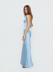 In A Trance Halter Corset Maxi Dress Blue