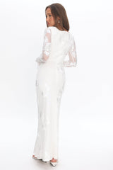Helsi Long Sleeve Embellished Maxi Dress White