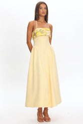 Sunbeam Kiss Foldover Floral Bust Maxi Dress Butter