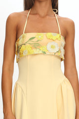 Sunbeam Kiss Foldover Floral Bust Maxi Dress Butter