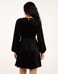 Velvet Belted Swing Dress
