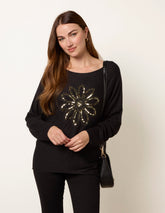 Embroidered Sequin Flower Top