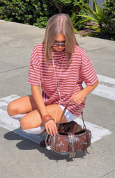 Alba Pink Stripe Oversized Tee