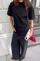 Alba Plain Black Tee