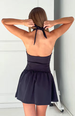 Alice Black Halter Neck Mini Dress