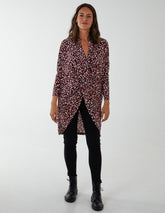 Draped Dip Hem Long Top
