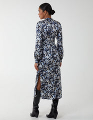 Floral Print High Neck Dress