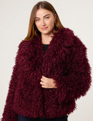Shaggy Textured Fur Coat