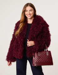 Shaggy Textured Fur Coat