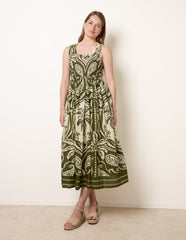 Sleeveless Shirred Dress