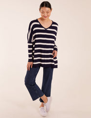 Striped V Neck Jumper