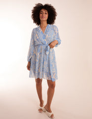 Butterfly Floral Wrap Dress