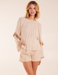 Tassel Wide Sleeve Blouse