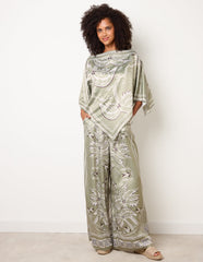 Scarf Print Trouser Set