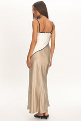 Amarante Cowl Bust Maxi Dress Contrast Oyster