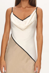 Amarante Cowl Bust Maxi Dress Contrast Oyster