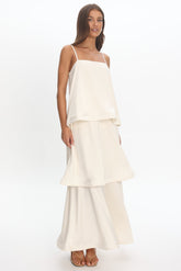 Morning Ray Layered Maxi Dress Ivory