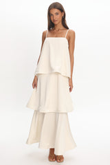 Morning Ray Layered Maxi Dress Ivory