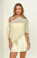 Chelsea Yellow Sheer Chiffon Cape - PRE ORDER