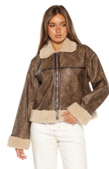 Cloud Brown Aviator Jacket