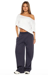 Dora Navy Barrel Leg Track Pants