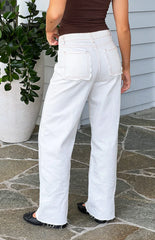 Felix Scallop Edge White Denim Jeans