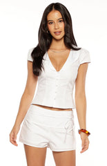 Floyd White Tie Shorts