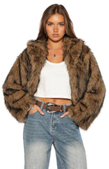 It Girl Chocolate Faux Fur Jacket