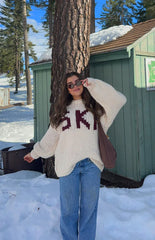 Jasmine Ski Cream Jacquard Chunky Knit Sweater