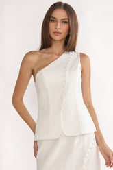 Alessora One Shoulder Top White