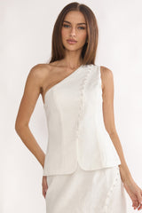 Alessora One Shoulder Top White