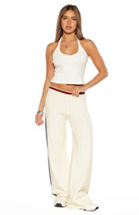 Luna Cream Knit Jacquard Track Pants