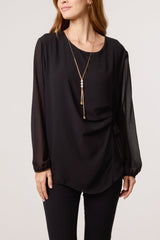 Tie Side Chiffon Necklace Top