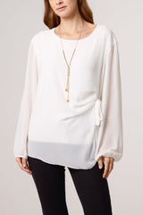 Tie Side Chiffon Necklace Top