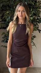 Anneka Mini Dress - Chocolate