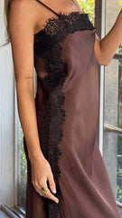 Naliah Maxi Dress - Chocolate/Black
