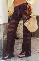 Pixie Brown Crochet Pants